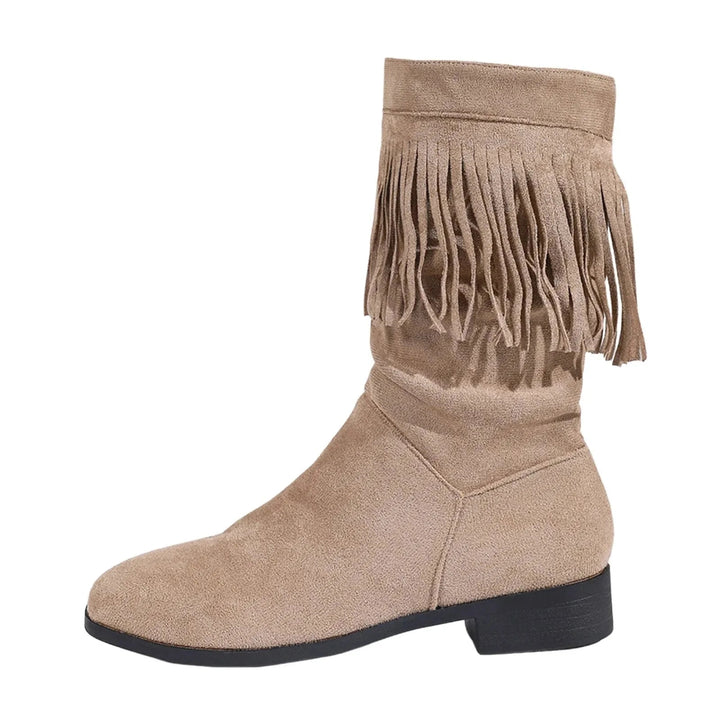 Women’s Mid-Calf Suede Fringe Boots