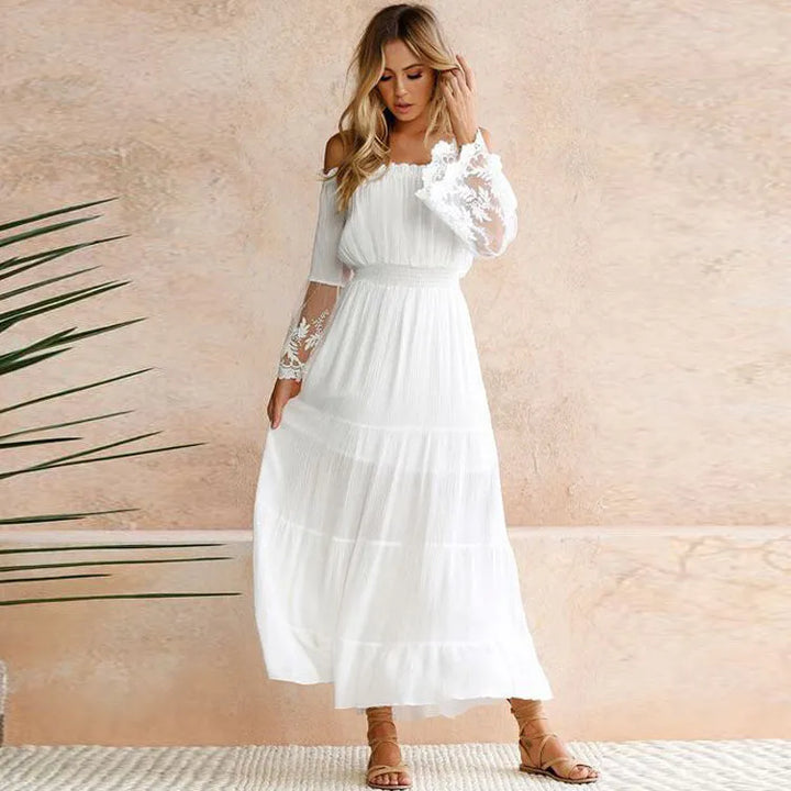 Celeste Off-Shoulder Lace Maxi Dress