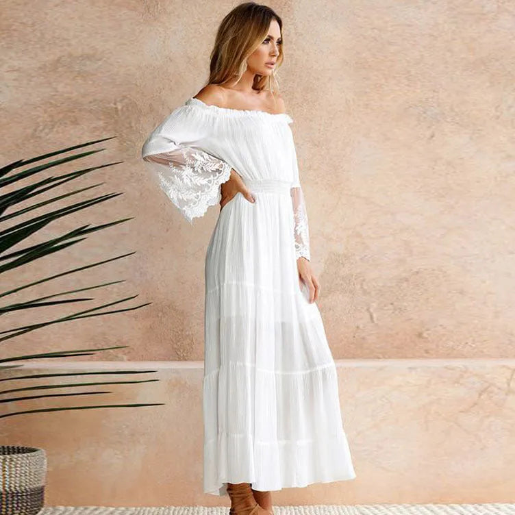 Celeste Off-Shoulder Lace Maxi Dress