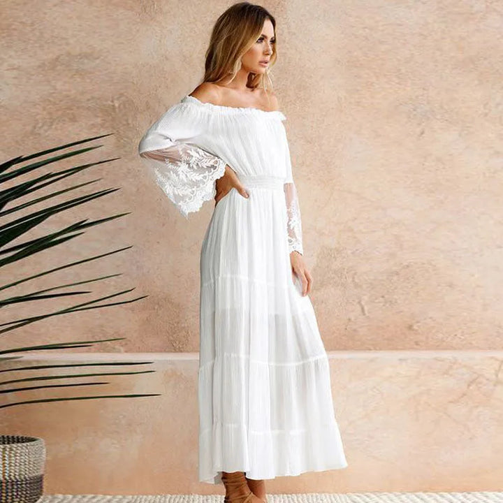 Celeste Off-Shoulder Lace Maxi Dress