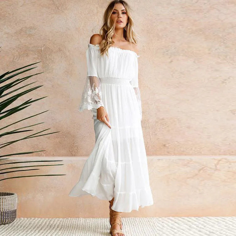 Celeste Off-Shoulder Lace Maxi Dress