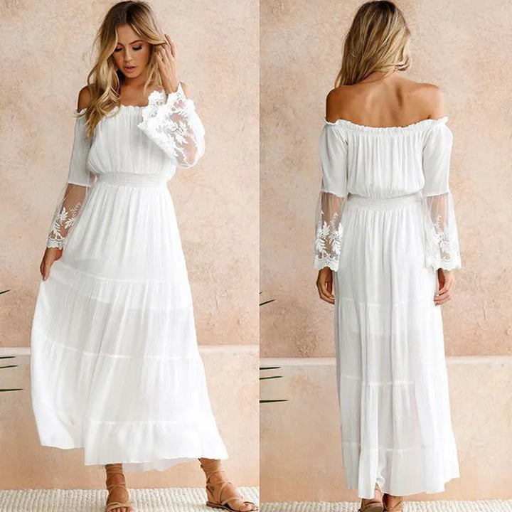 Celeste Off-Shoulder Lace Maxi Dress