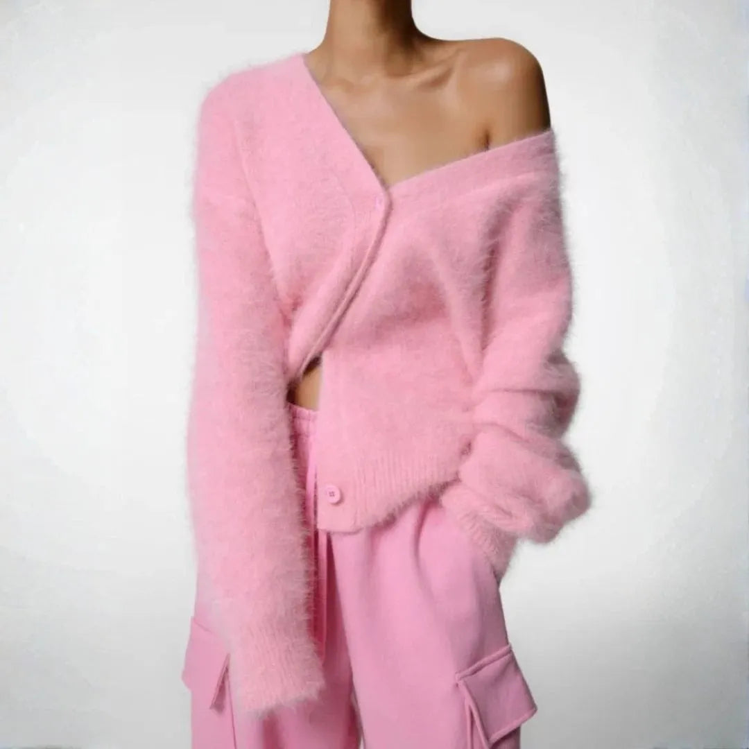 Women’s Oversized Fluffy Knit Cardigan Artisio