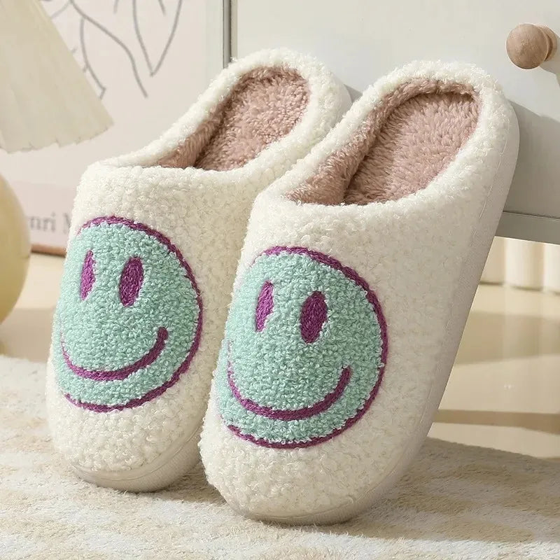 Women's Plush Smiley Face Slippers Artisio