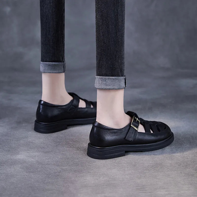 Lily Faux Leather Low-Heel Roman Sandals Artisio