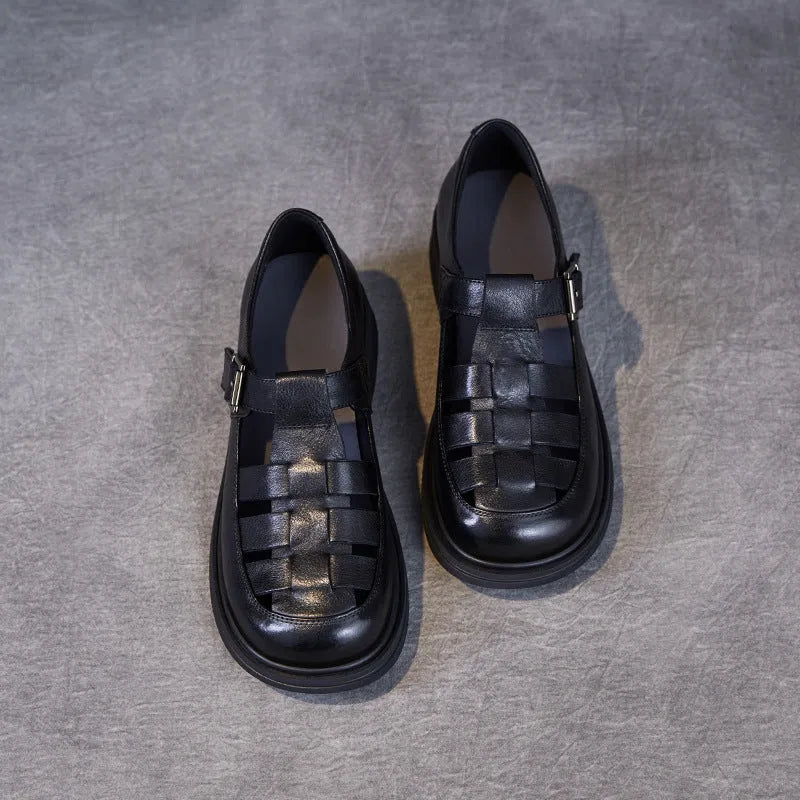 Lily Faux Leather Low-Heel Roman Sandals Artisio