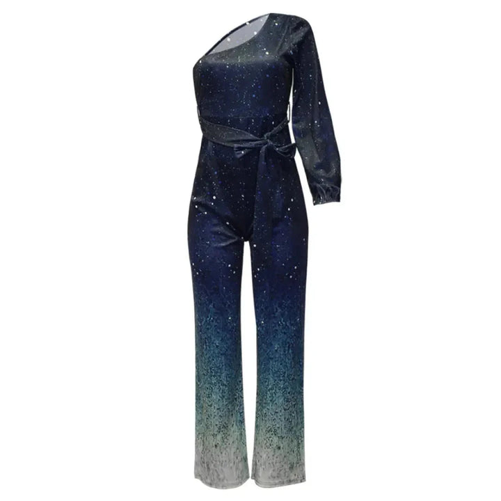 Women’s Shimmer Ombré One-Shoulder Jumpsuit