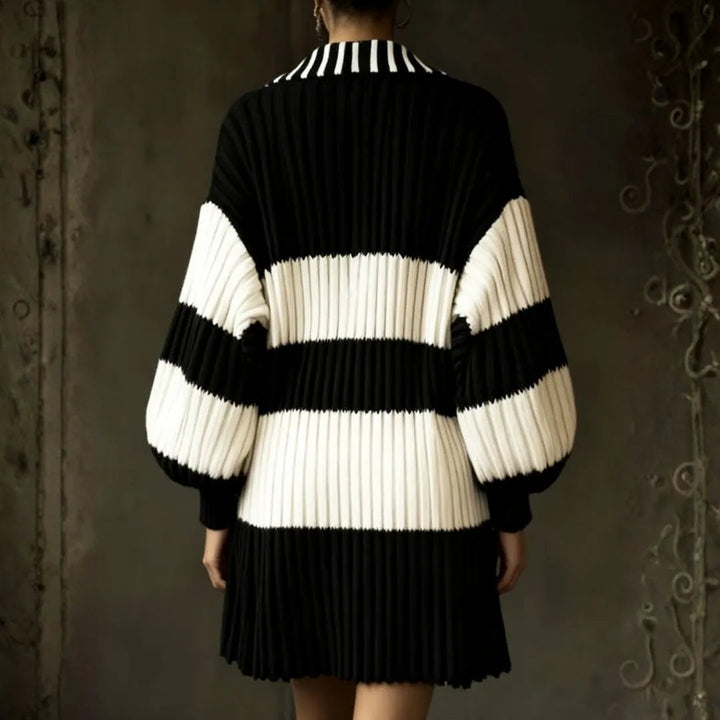 Women’s Striped Ribbed Mini Sweater Dress Artisio