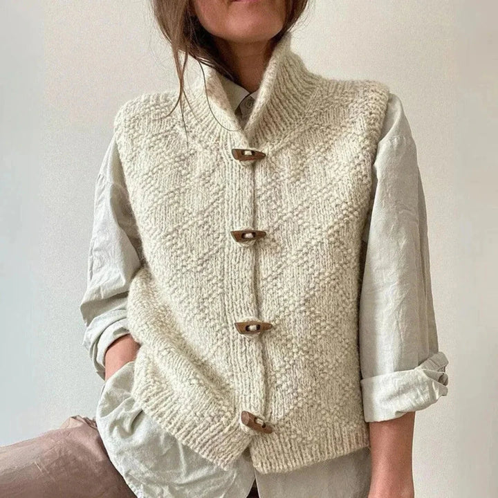Women’s Toggle Buttons Wool Vest Artisio