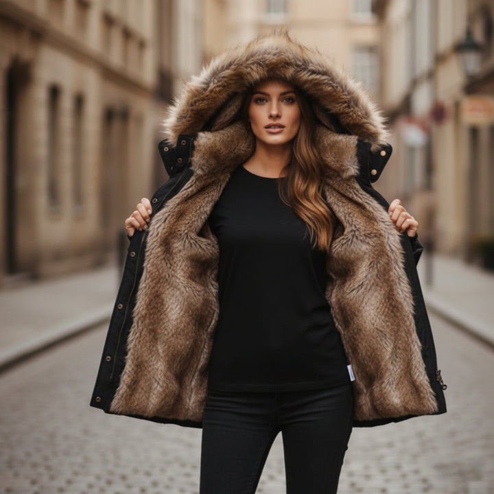 Women's jacket with hood and padding 1
