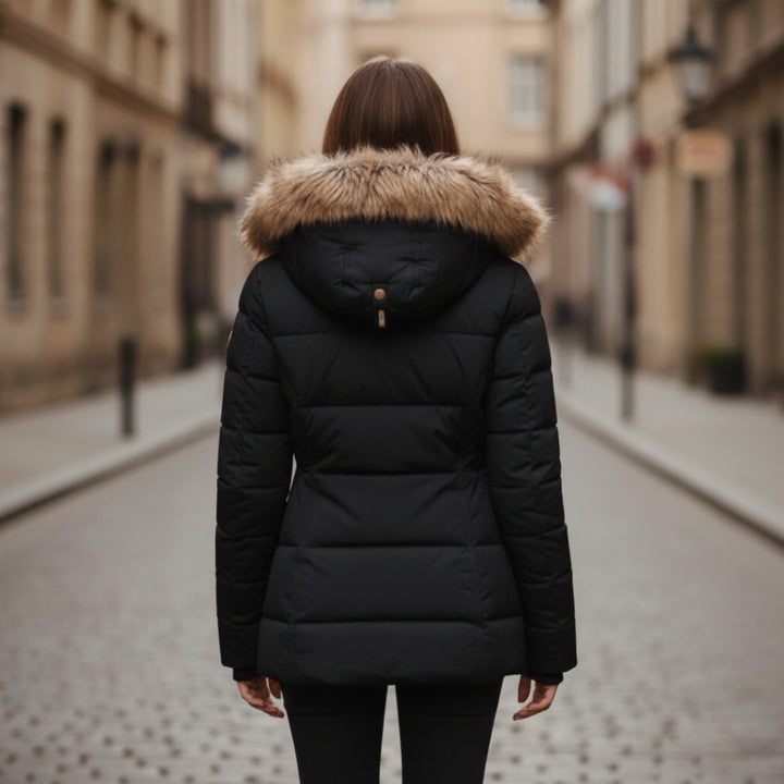 Women's jacket with hood and padding 2
