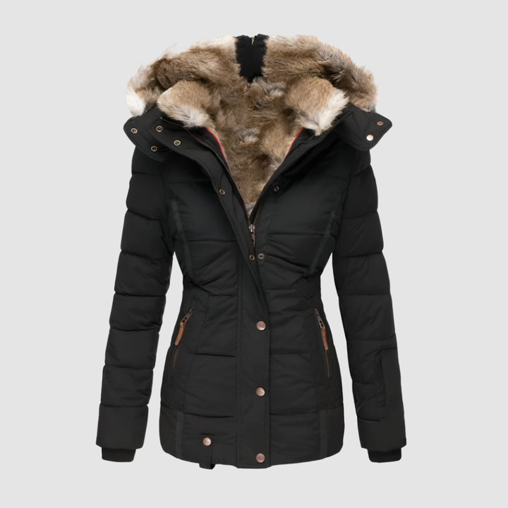 Women's jacket with hood and padding 3