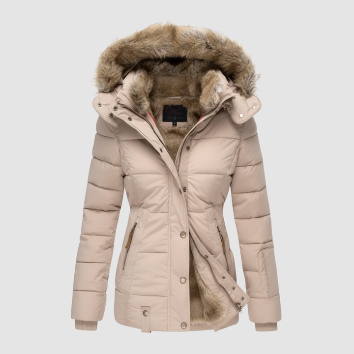 Women's jacket with hood and padding 4