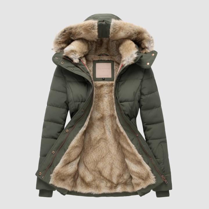 Women's jacket with hood and padding 5