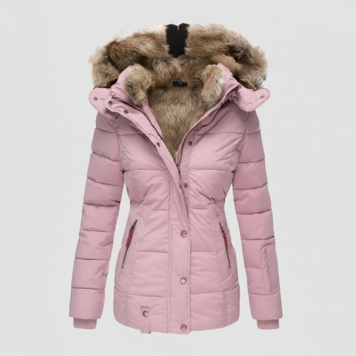 Women's jacket with hood and padding 8