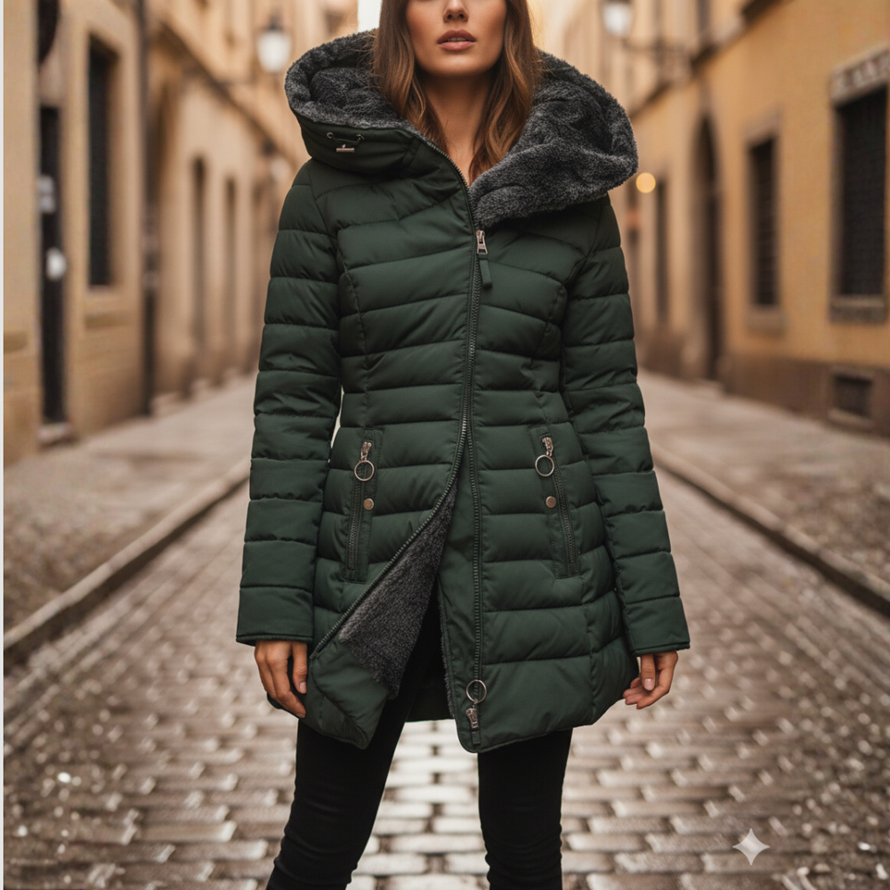 Women's winter down jacket with hood 1