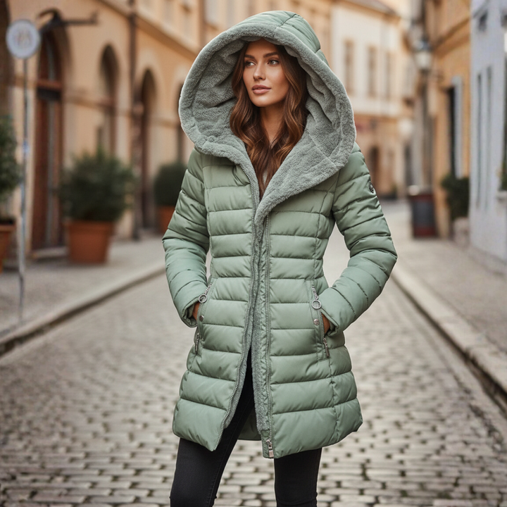 Women's winter down jacket with hood 2