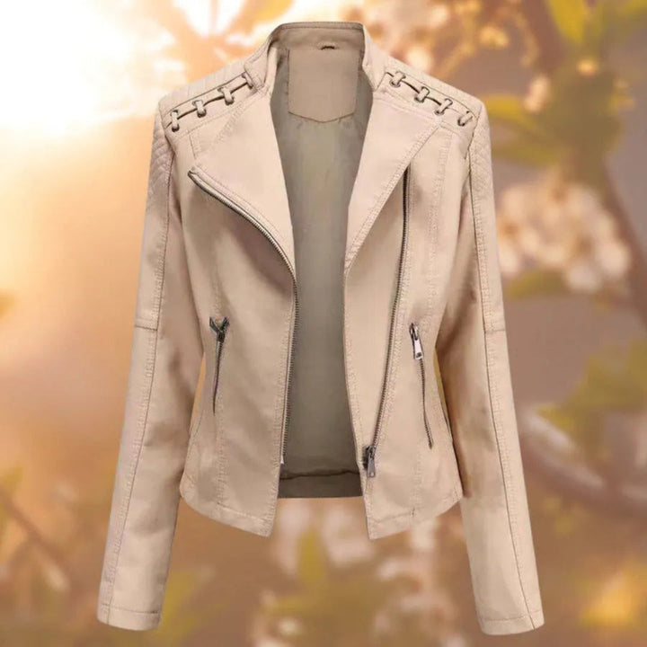 Yasmin Stitch-Up Shoulder Faux Leather Jacket Artisio