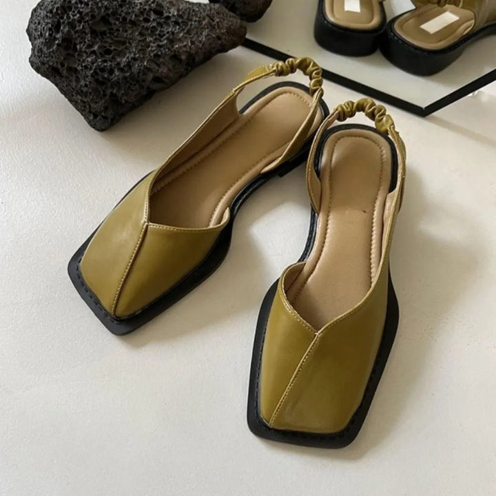 Zara Square-Toe Slingback Flats