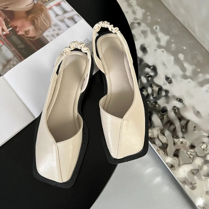 Zara Square-Toe Slingback Flats