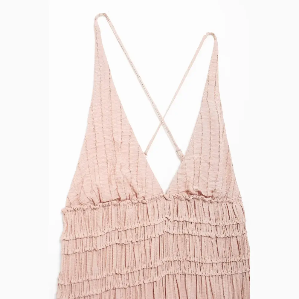 Amelia V-Neck Textured Maxi Dress Artisio