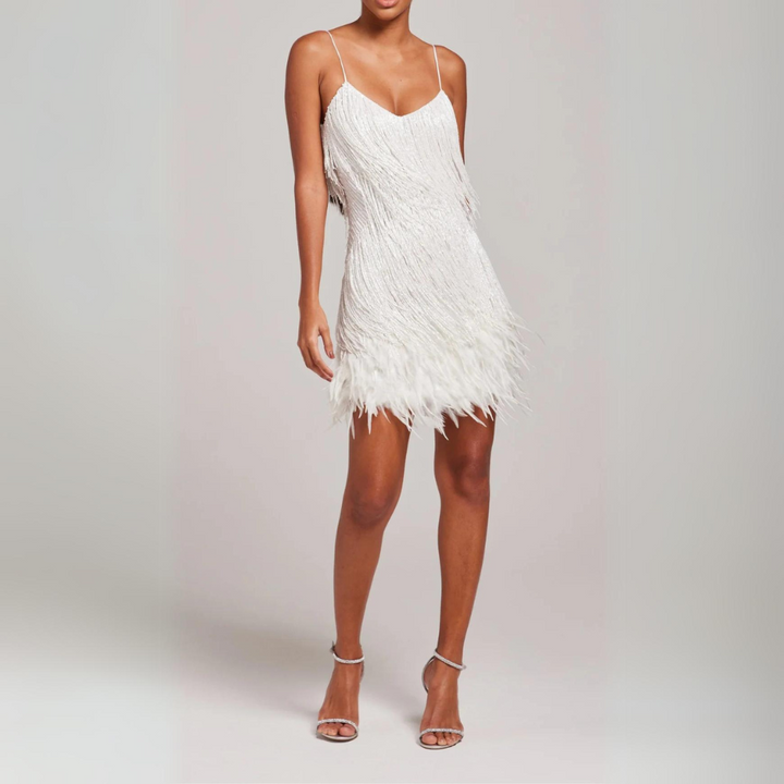 Bella Tassel Feather Mini Dress