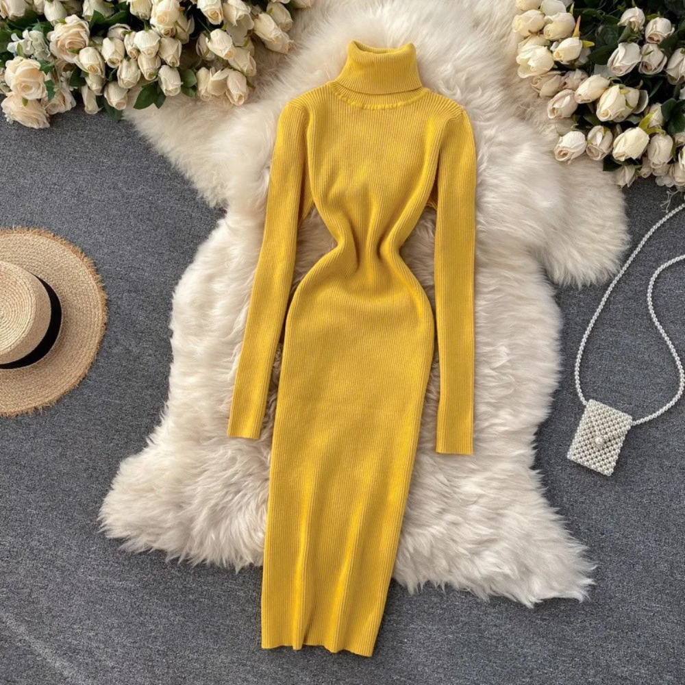 Belle Turtleneck Knitted Dress