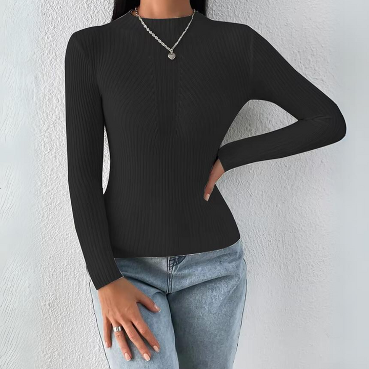 Bre Solid Long Sleeve Women Sweater