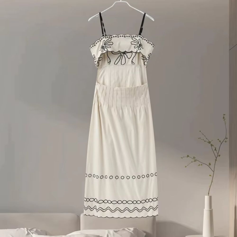 Caroline Abstract Embroidery Dress