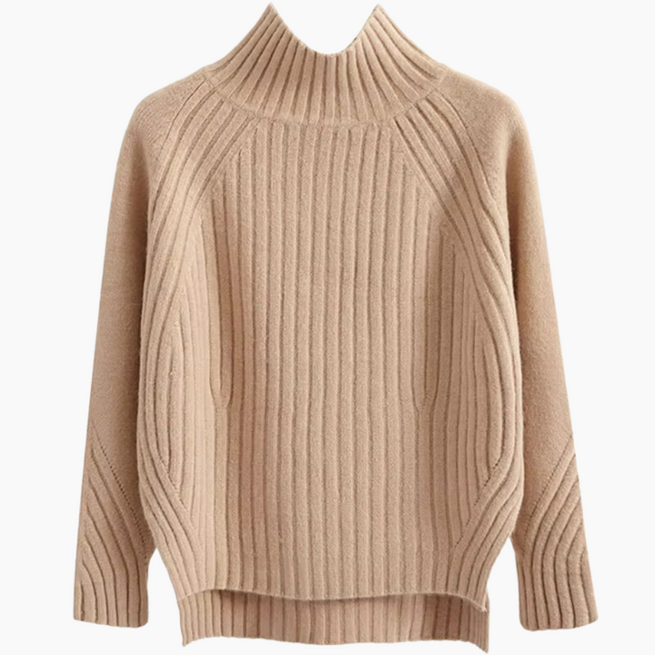 Charlotte Side-Slit Turtleneck Sweater