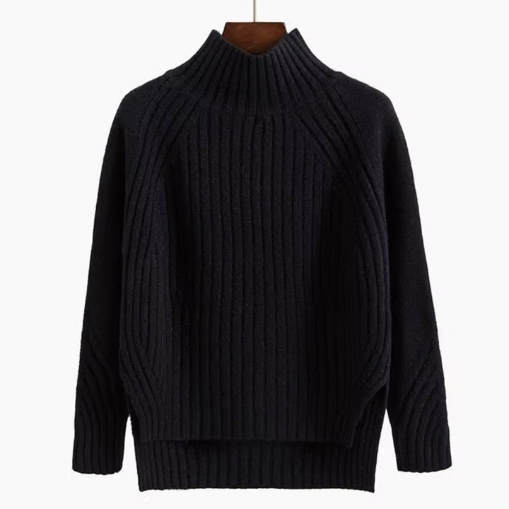 Charlotte Side-Slit Turtleneck Sweater