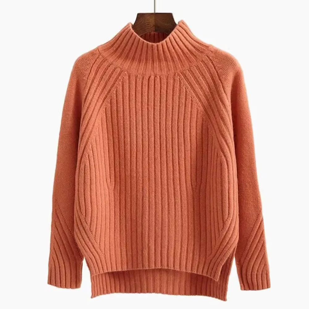 Charlotte Side-Slit Turtleneck Sweater