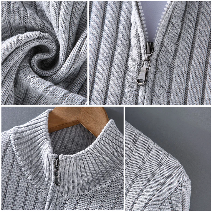 Aurelian Ribbed Zip Cardigan