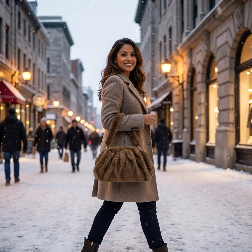 Luna Cloud Faux Fur Shoulder Bag Artisio
