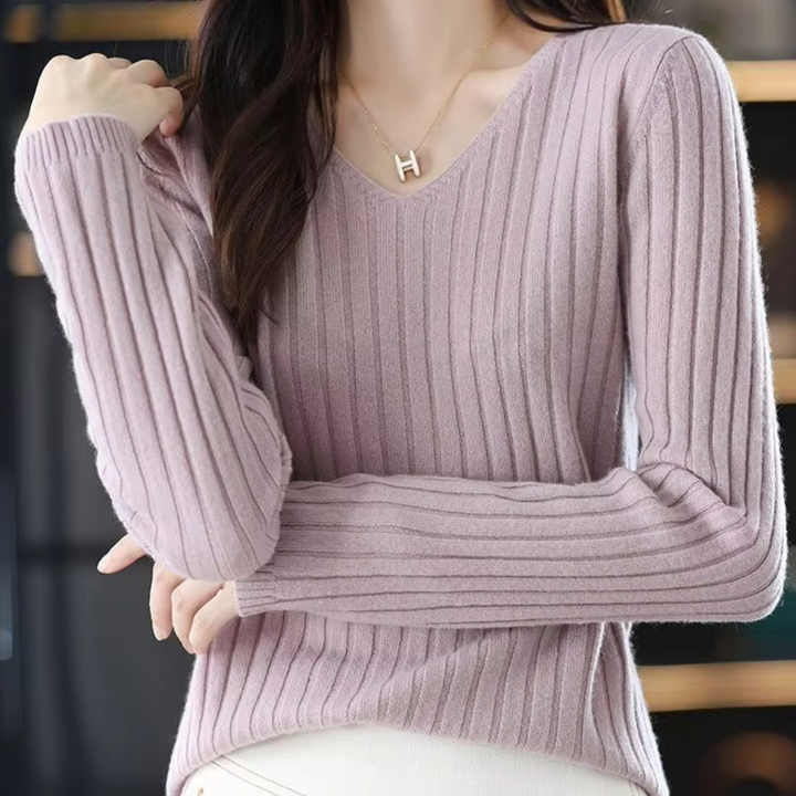 Ella V-Neck Knitted Women Sweater