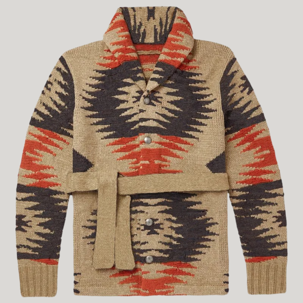 Elliot Jacquard Wool Cardigan