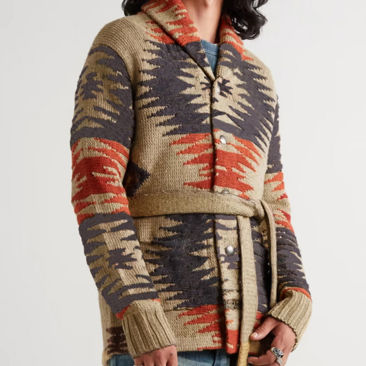 Elliot Jacquard Wool Cardigan