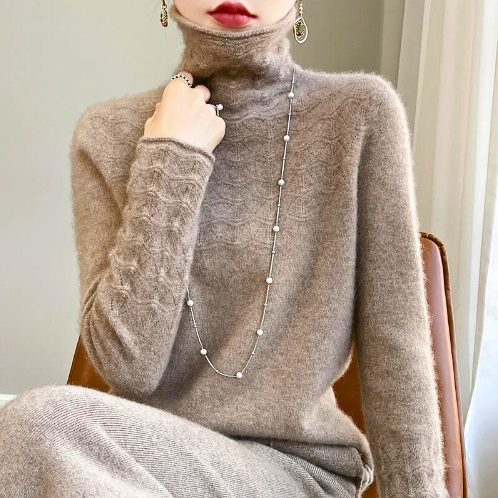 Emmeline Cozy Turtleneck Cashmere Sweater