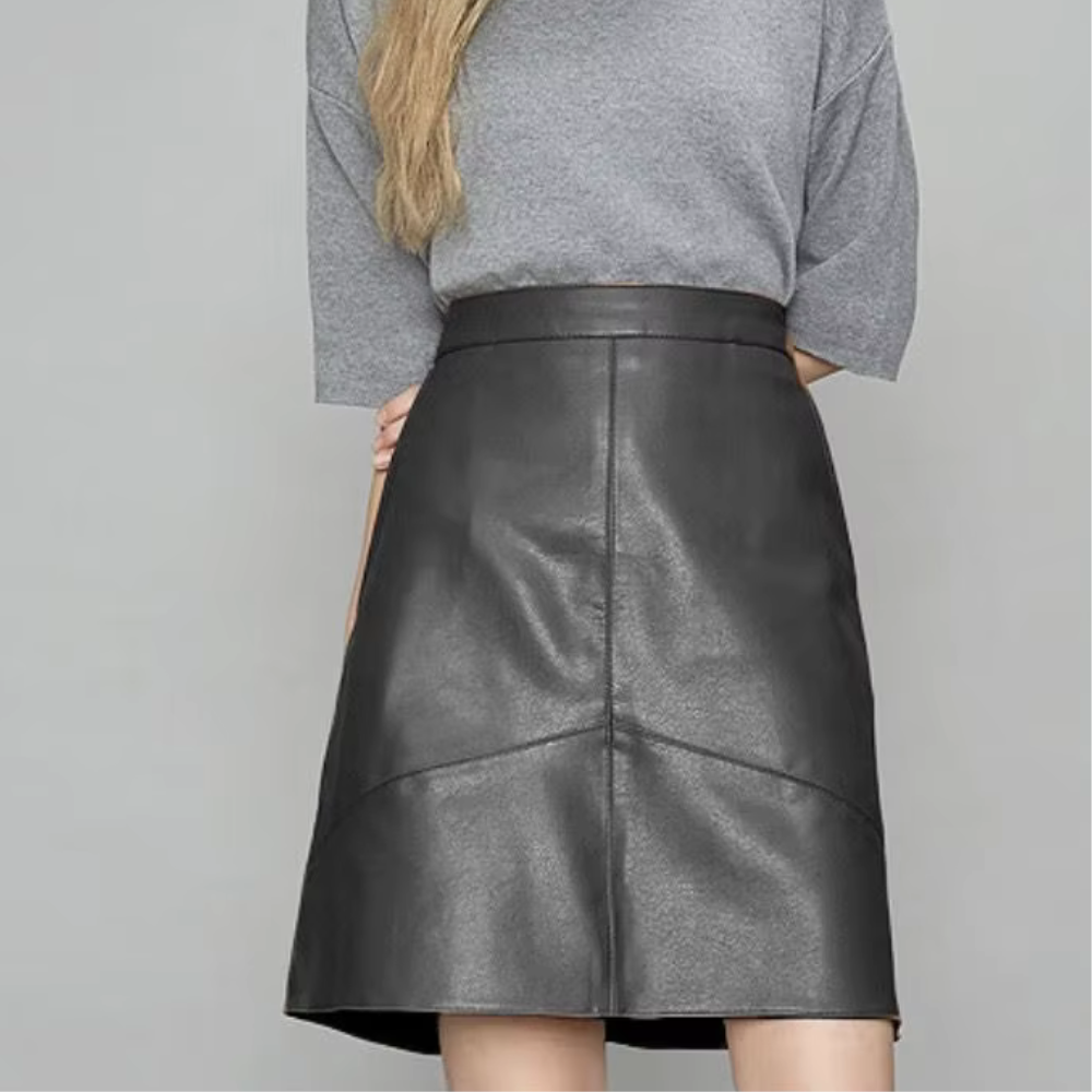 Eveline High Waist Leather Skirt