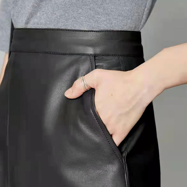 Eveline High Waist Leather Skirt