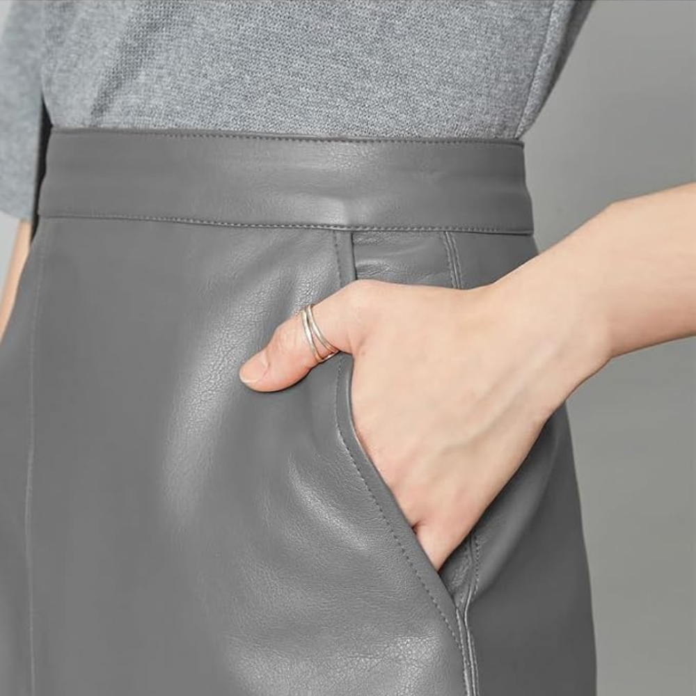 Eveline High Waist Leather Skirt