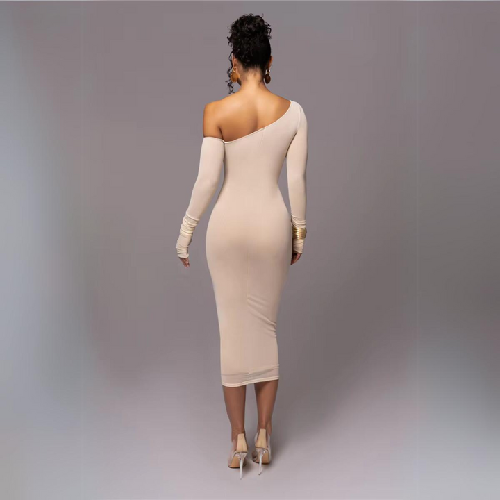 Gabrielle Asymmetric Midi Dress