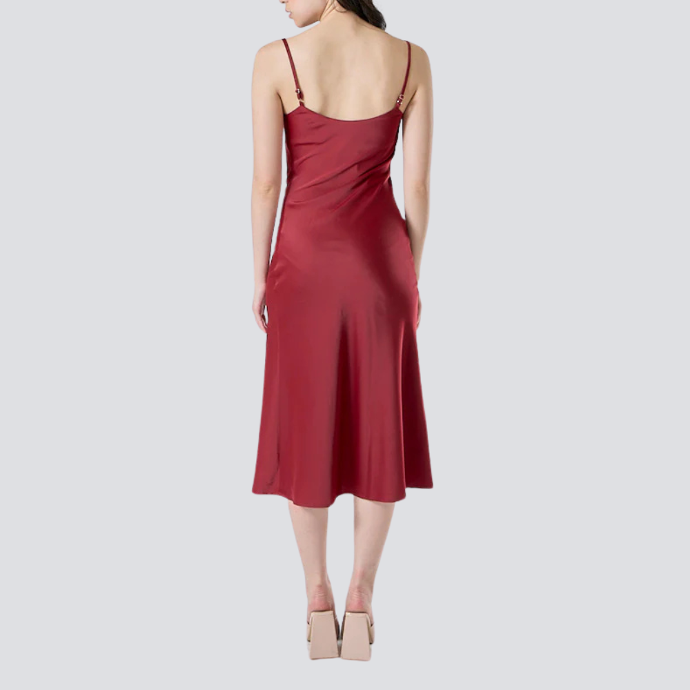 Kaila Cowl Neck Adjustable Strap Slip Dress