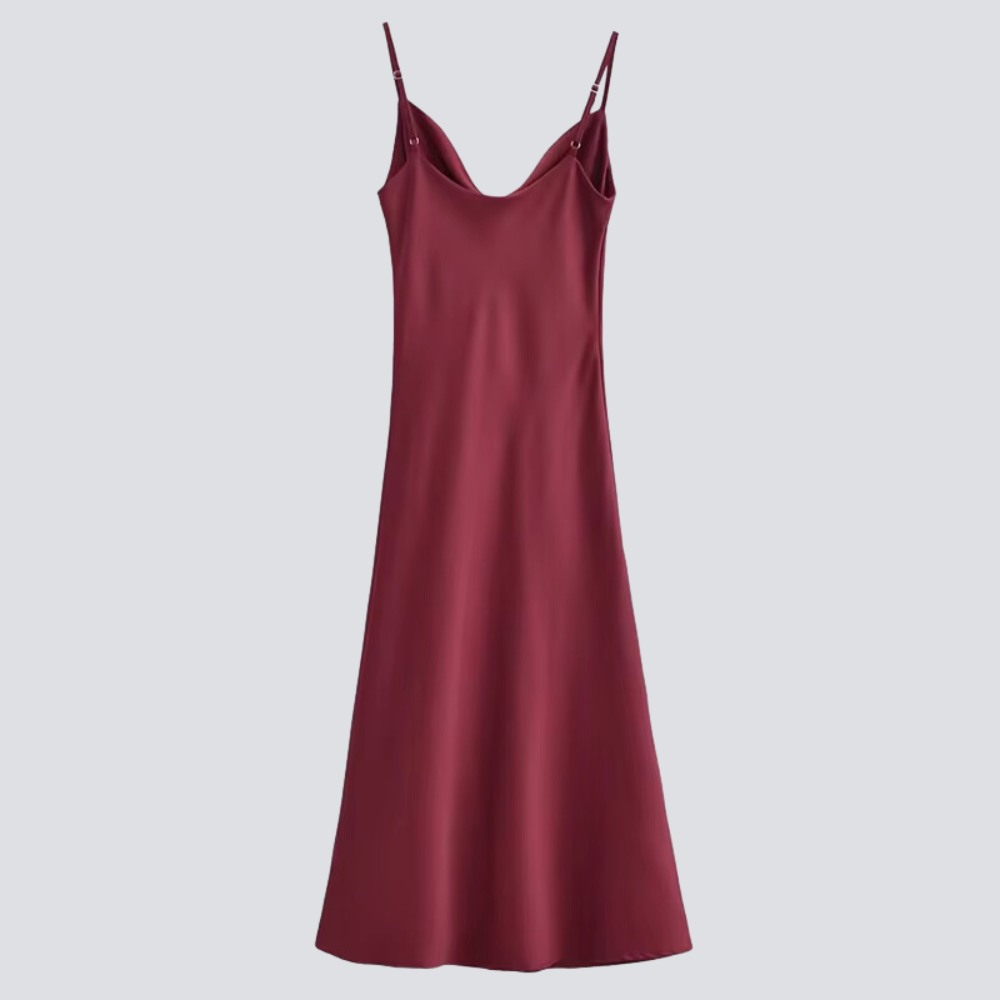 Kaila Cowl Neck Adjustable Strap Slip Dress