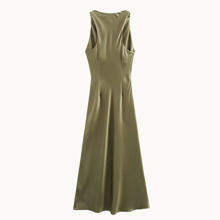 Kristina Satin Slip Midi Dress