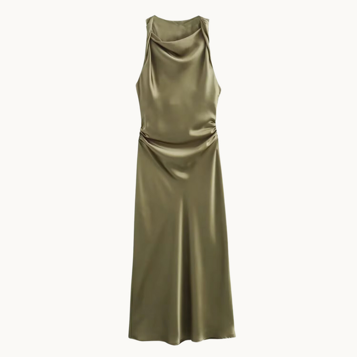 Kristina Satin Slip Midi Dress