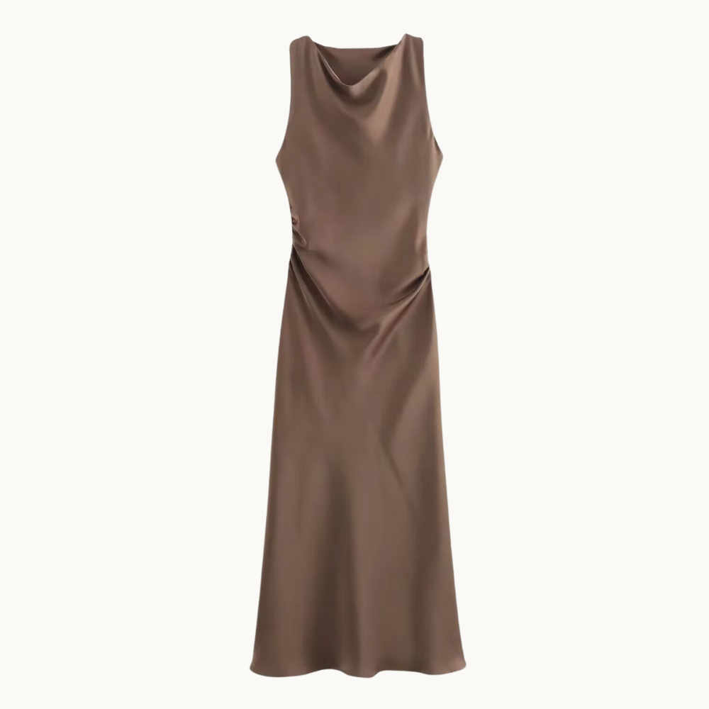 Kristina Satin Slip Midi Dress