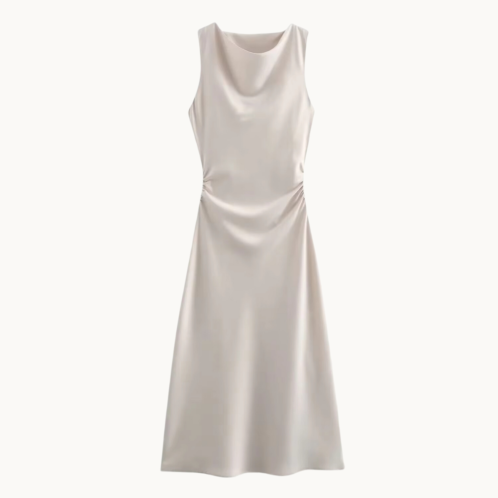 Kristina Satin Slip Midi Dress