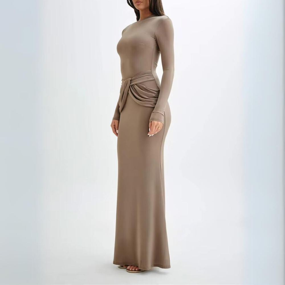 Lila Long Sleeve Slinky Maxi Dress