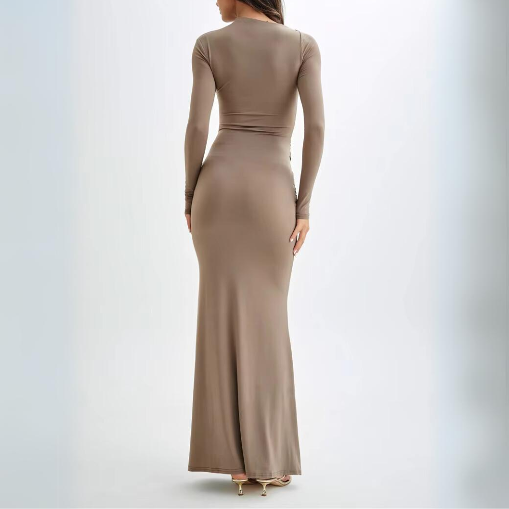 Lila Long Sleeve Slinky Maxi Dress